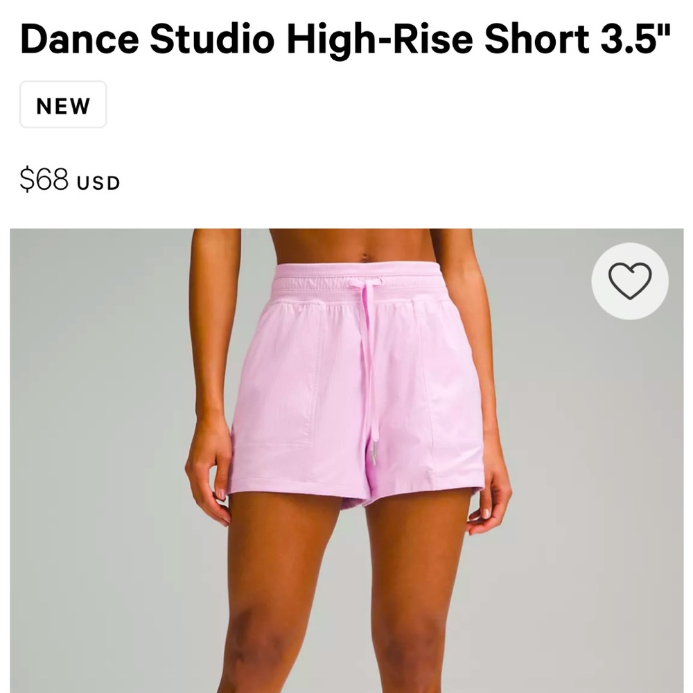 Lululemon Dance Studio HR 3.5” short